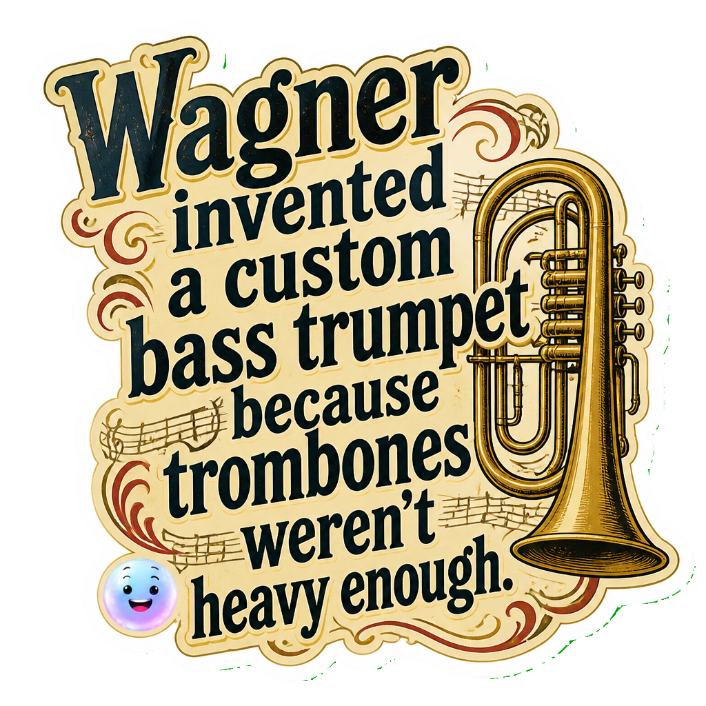 Wagner invented a custom bass trumpet because trombones weren't heavy enough.