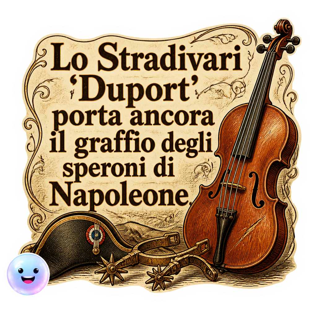 Lo Stradivari 'Duport' porta ancora il graffio degli speroni di Napoleone.