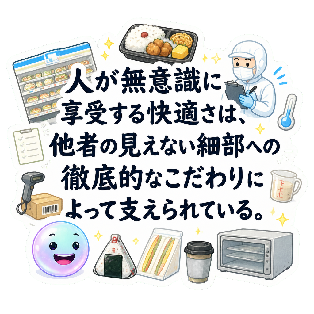 人が無意識に享受する快適さは、他者の見えない細部への徹底的なこだわりによって支えられている。