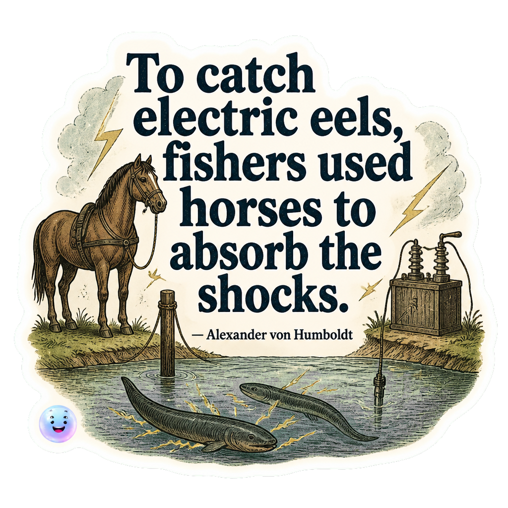 To catch electric eels, fishers used horses to absorb the shocks.