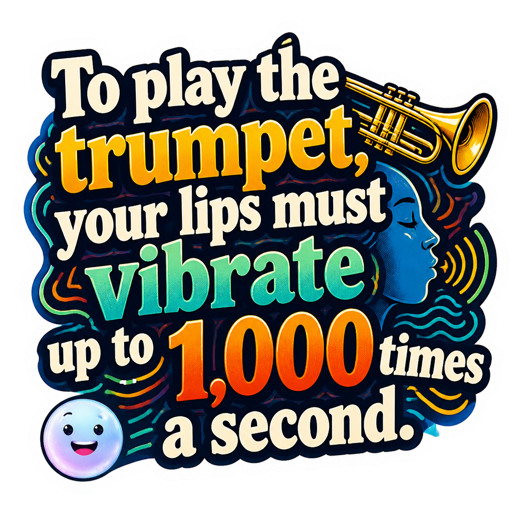 To play the trumpet, your lips must vibrate up to 1,000 times a second.