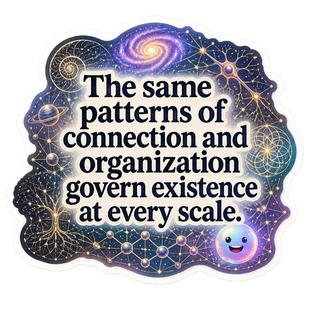 The same patterns of connection and organization govern existence at every scale.