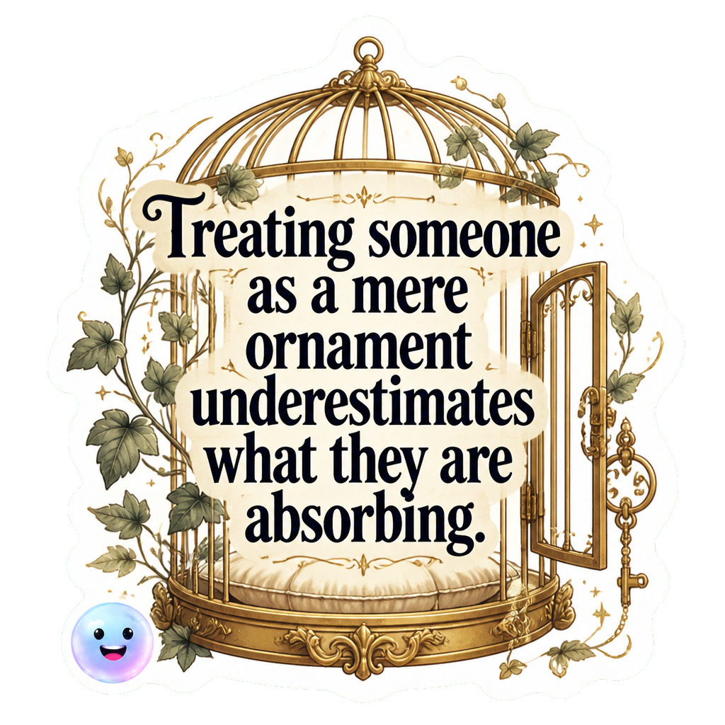 Treating someone as a mere ornament underestimates what they are absorbing.
