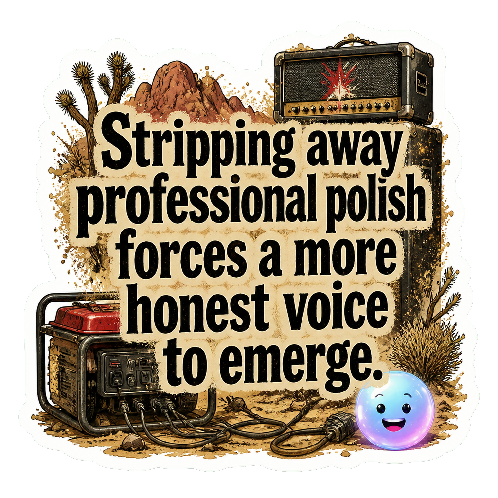 Stripping away professional polish forces a more honest voice to emerge.