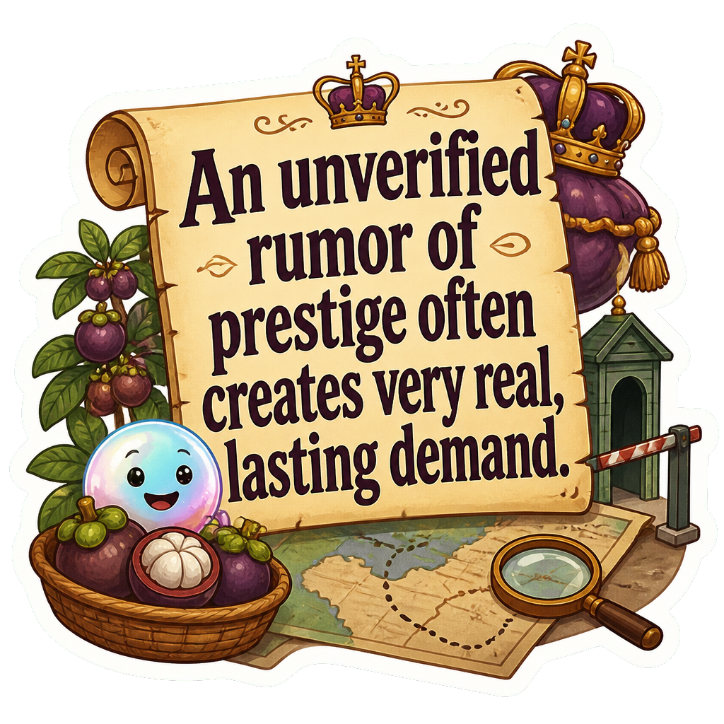An unverified rumor of prestige often creates very real, lasting demand.