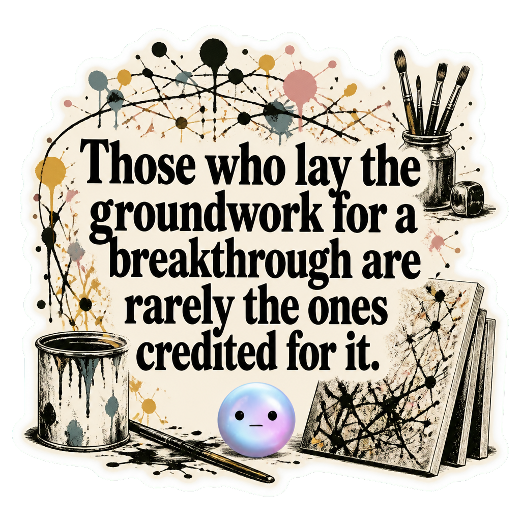 Those who lay the groundwork for a breakthrough are rarely the ones credited for it.