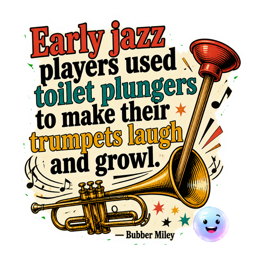 Early jazz players used toilet plungers to make their trumpets laugh and growl.