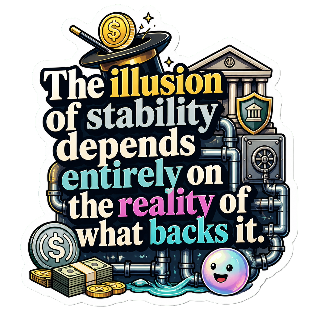 The illusion of stability depends entirely on the reality of what backs it.