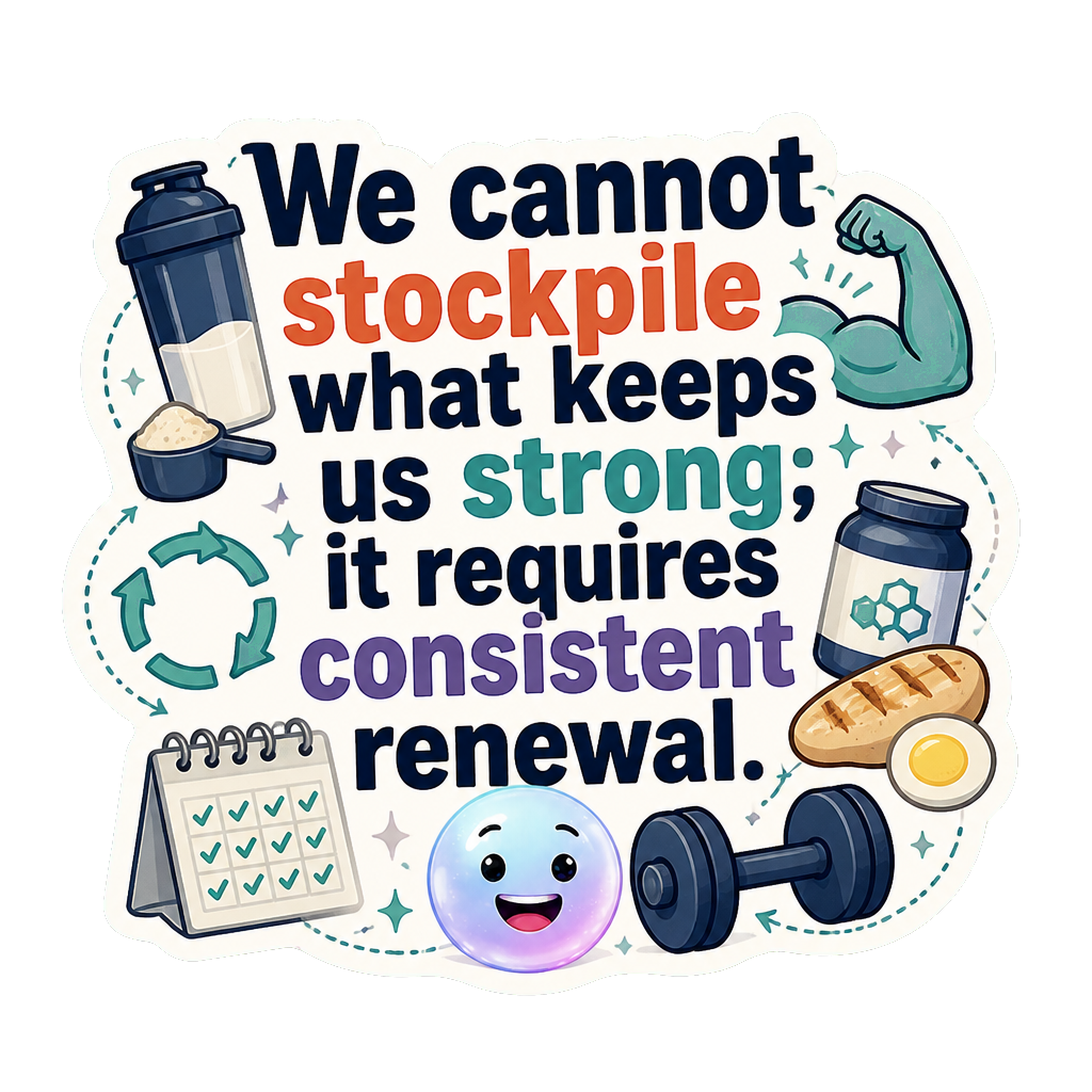 We cannot stockpile what keeps us strong; it requires consistent renewal.