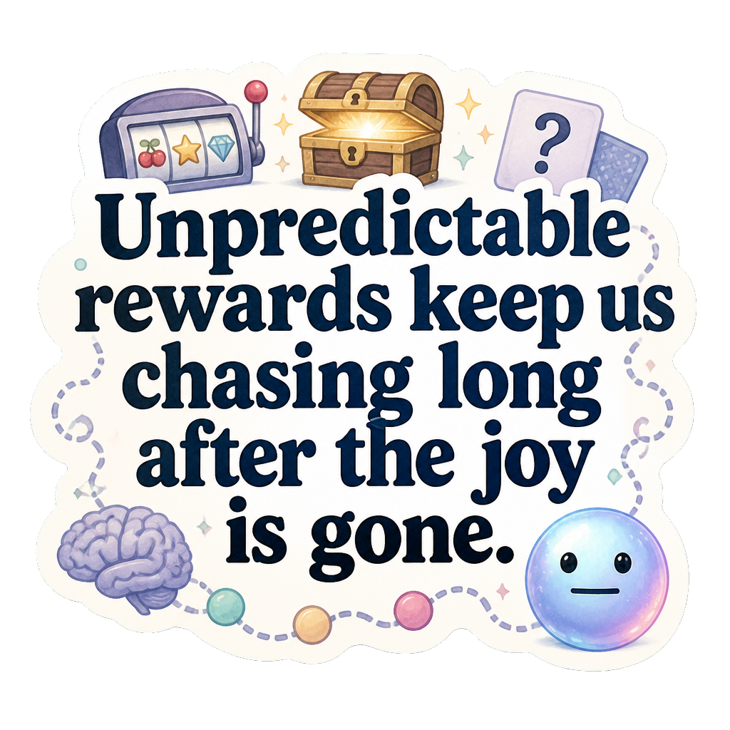 Unpredictable rewards keep us chasing long after the joy is gone.