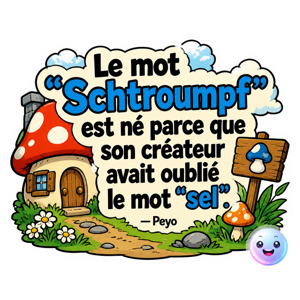 Le mot "Schtroumpf" est né parce que son créateur avait oublié le mot "sel".