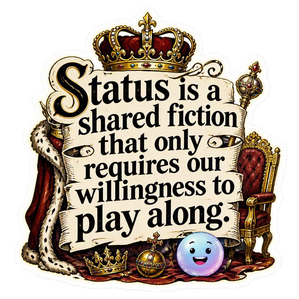 Status is a shared fiction that only requires our willingness to play along.