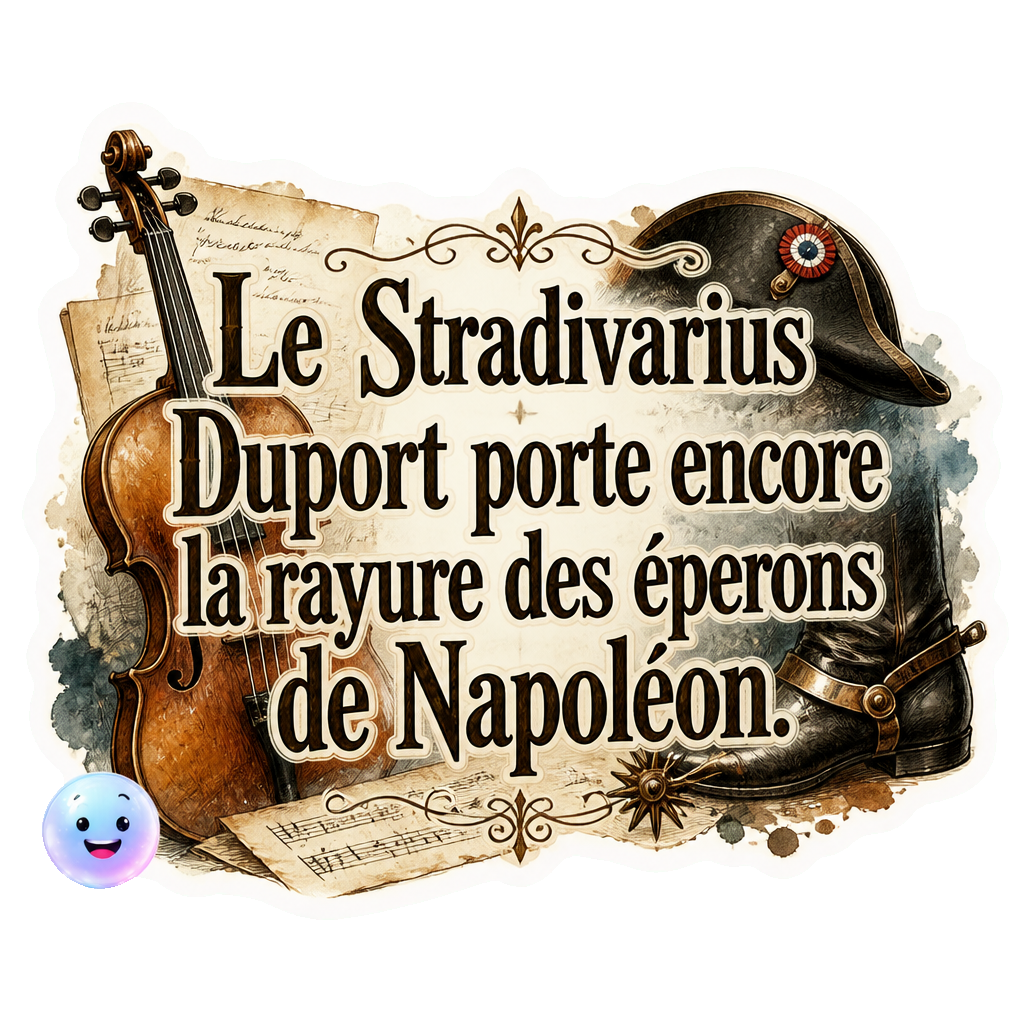 Le Stradivarius Duport porte encore la rayure des éperons de Napoléon.