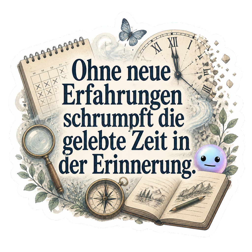 Ohne neue Erfahrungen schrumpft die gelebte Zeit in der Erinnerung.