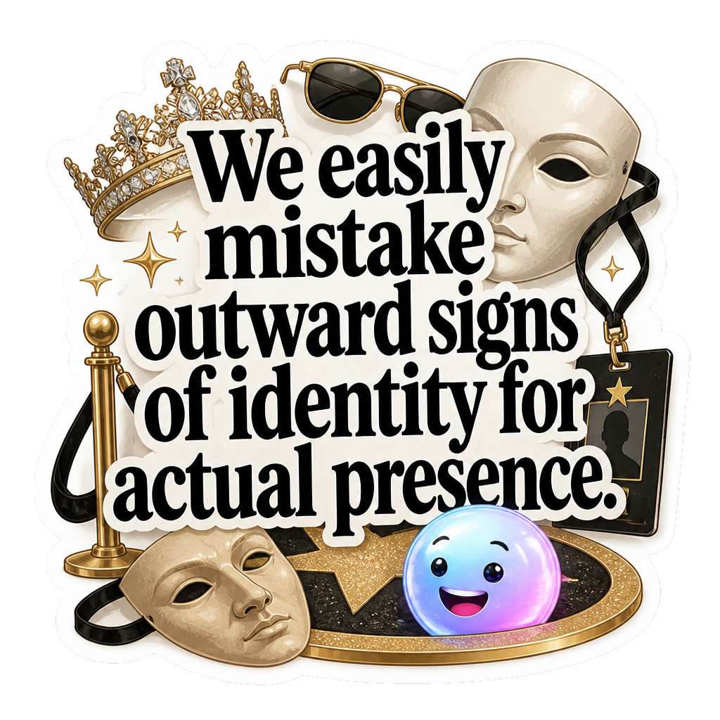 We easily mistake outward signs of identity for actual presence.