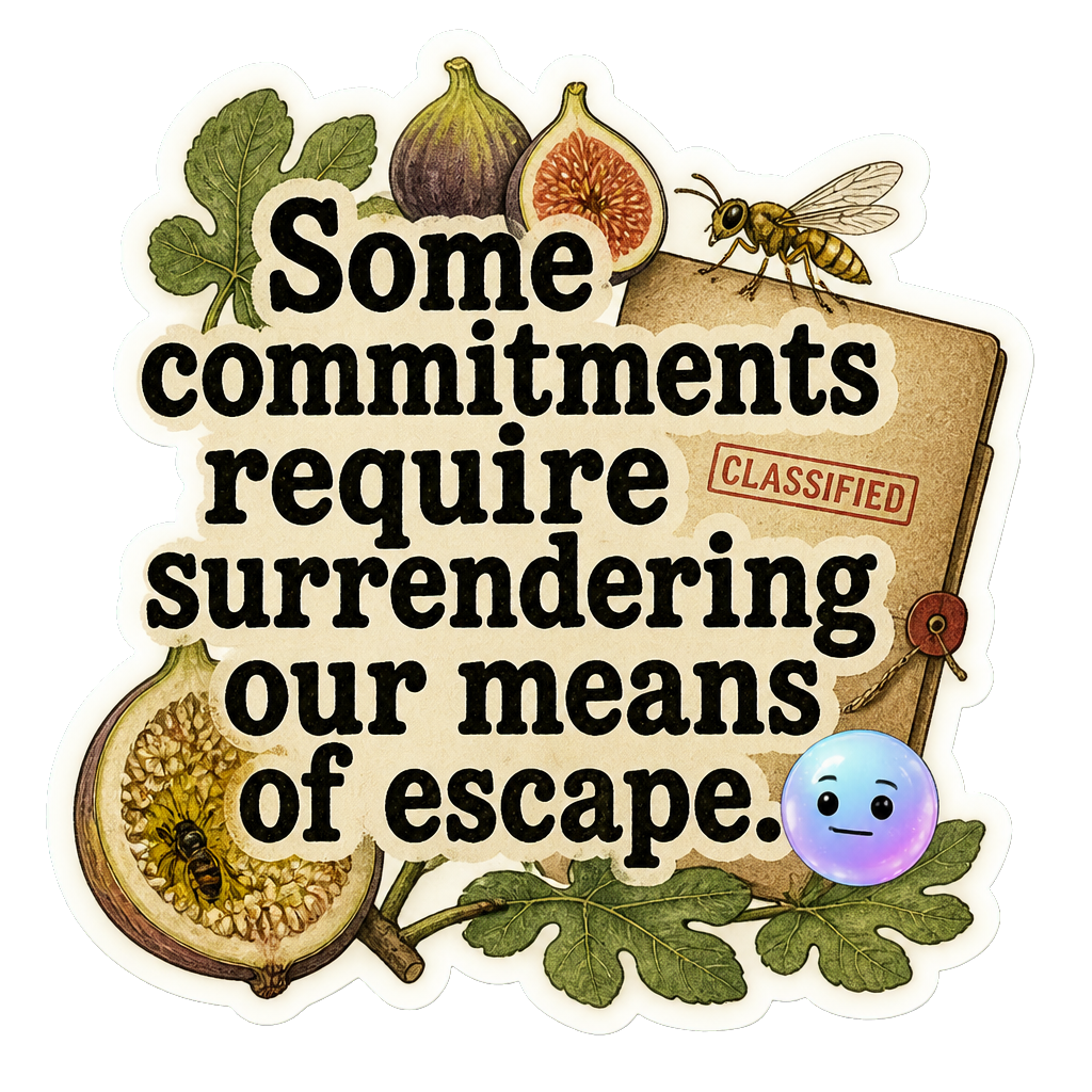 Some commitments require surrendering our means of escape.