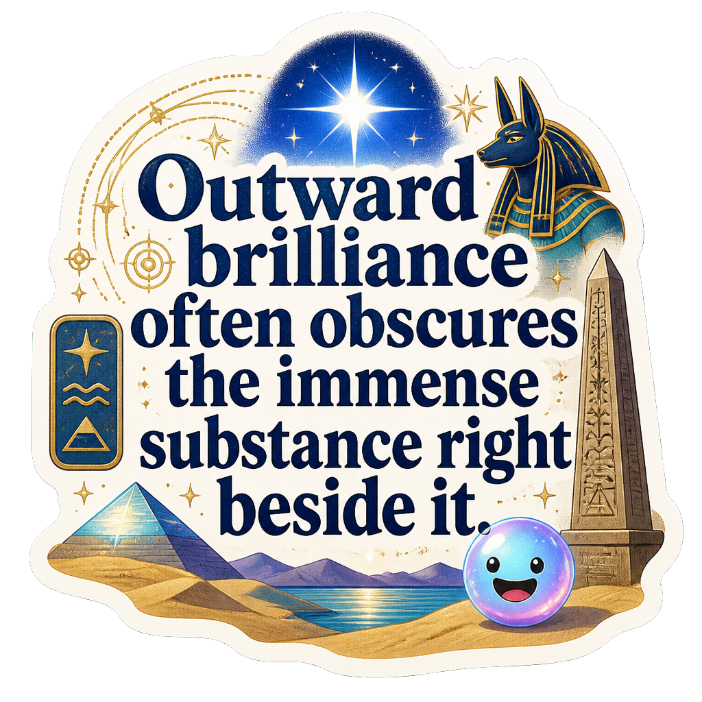 Outward brilliance often obscures the immense substance right beside it.