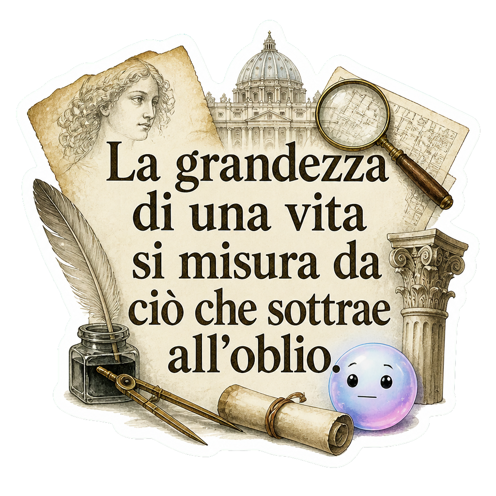 La grandezza di una vita si misura da ciò che sottrae all'oblio.