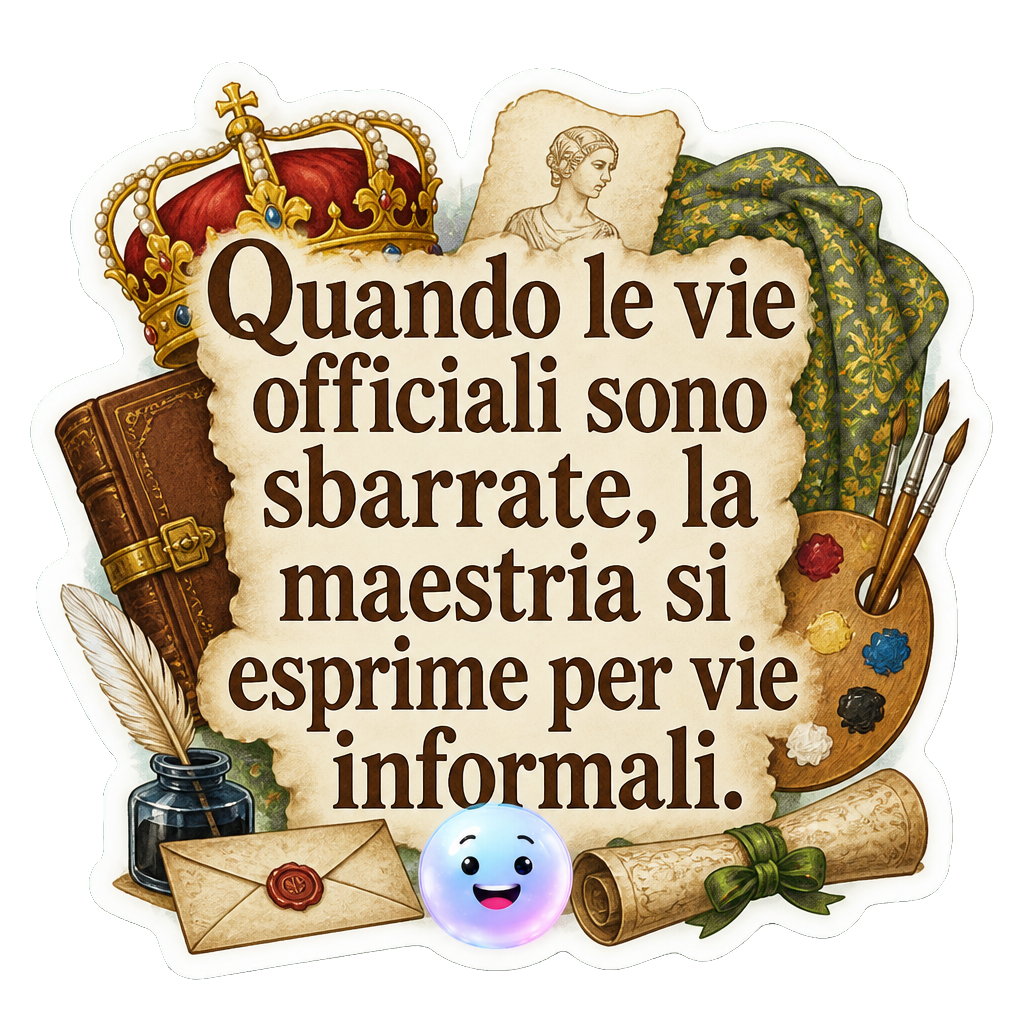 Quando le vie ufficiali sono sbarrate, la maestria si esprime per vie informali.