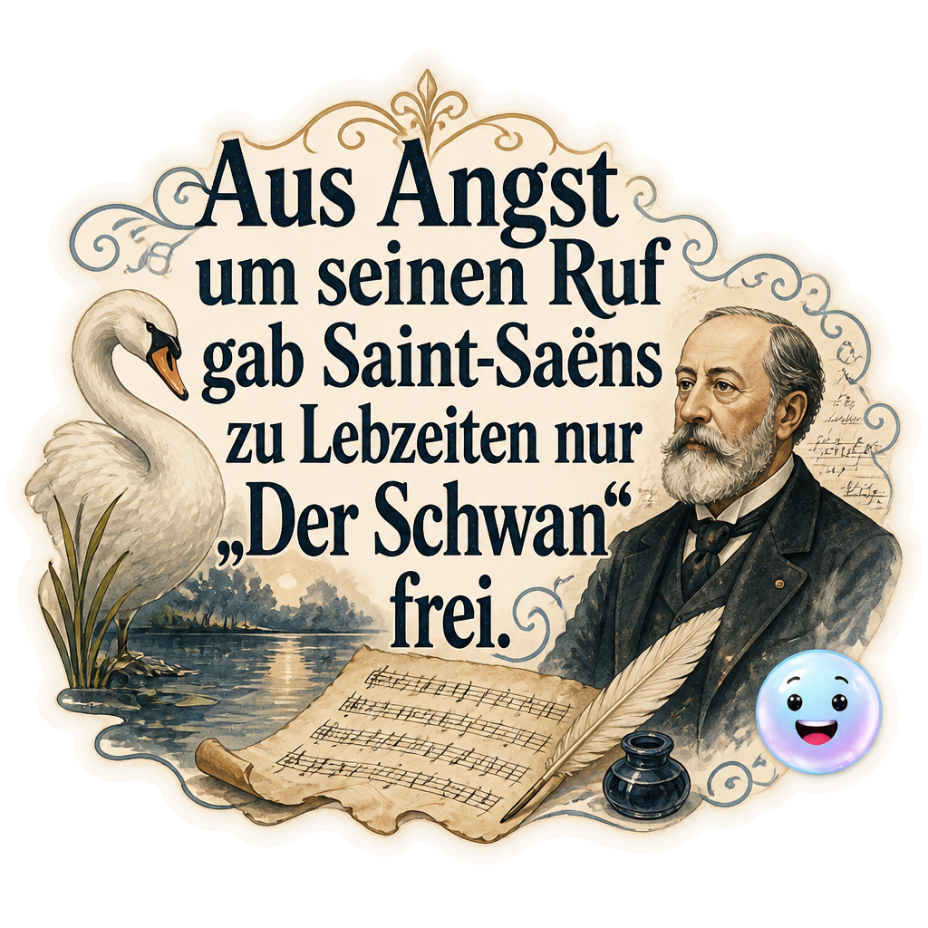 Aus Angst um seinen Ruf gab Saint-Saëns zu Lebzeiten nur „Der Schwan“ frei.