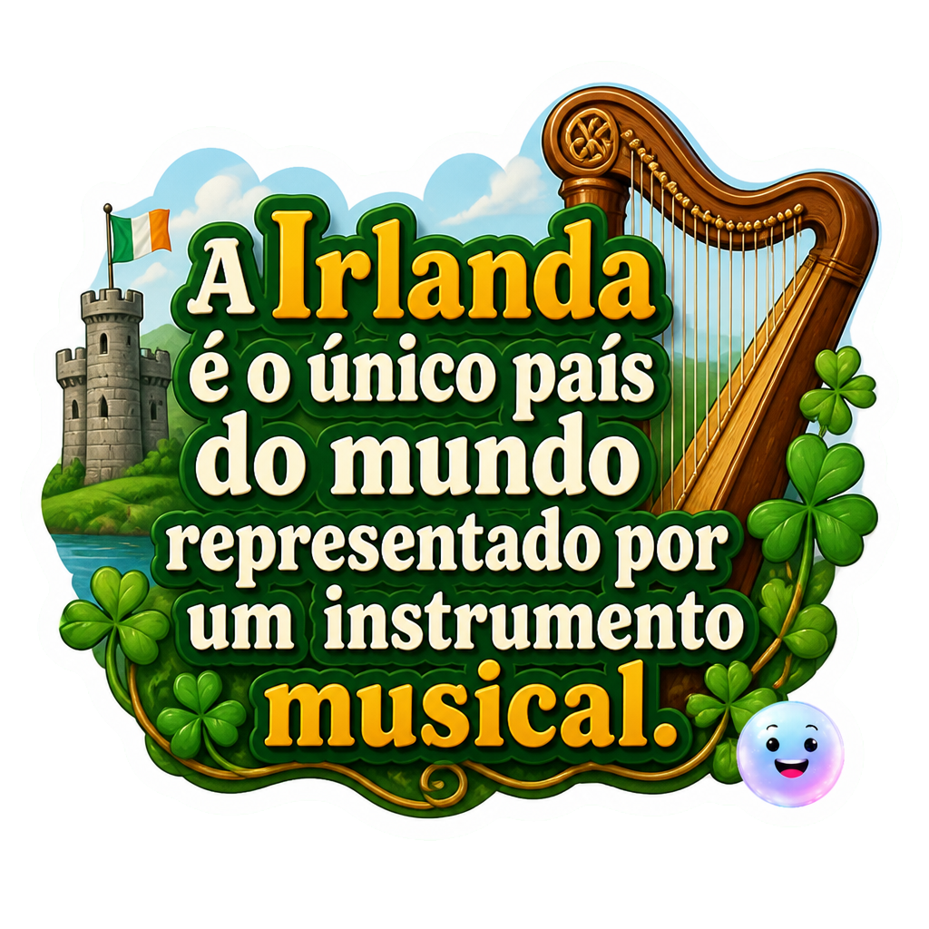 A Irlanda é o único país do mundo representado por um instrumento musical.