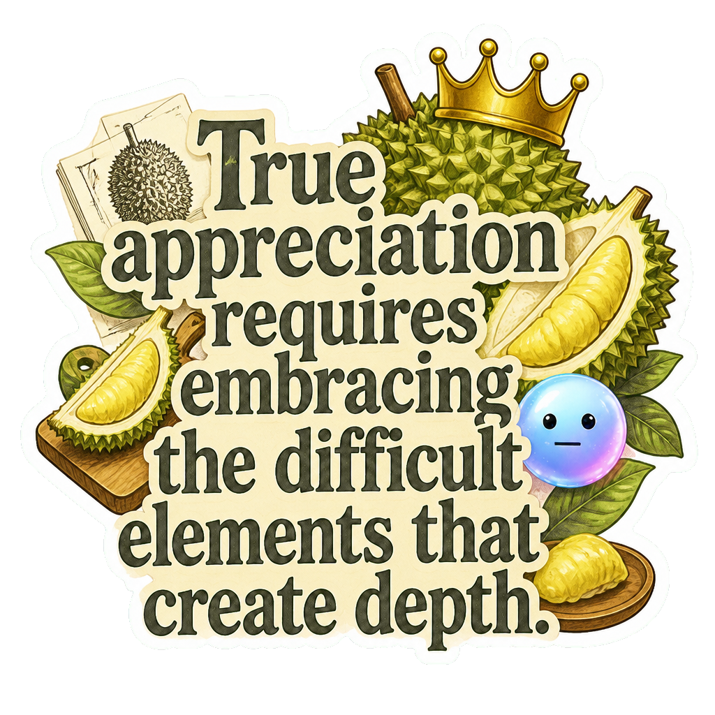 True appreciation requires embracing the difficult elements that create depth.