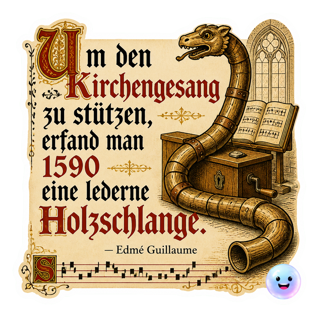 Um den Kirchengesang zu stützen, erfand man 1590 eine lederne Holzschlange.