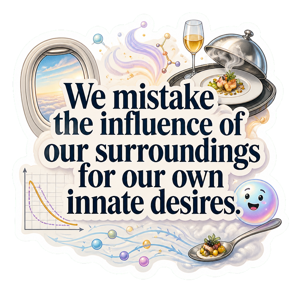 We mistake the influence of our surroundings for our own innate desires.