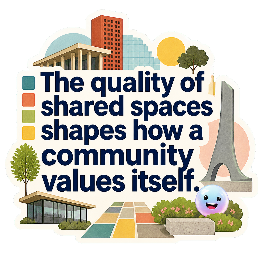 The quality of shared spaces shapes how a community values itself.