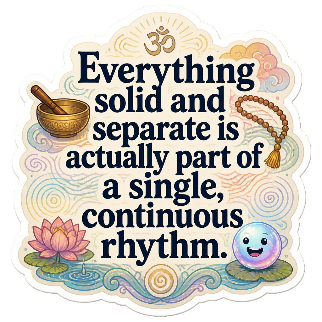 Everything solid and separate is actually part of a single, continuous rhythm.