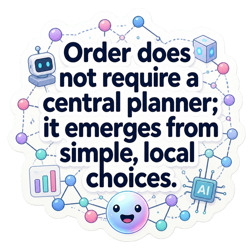 Order does not require a central planner; it emerges from simple, local choices.
