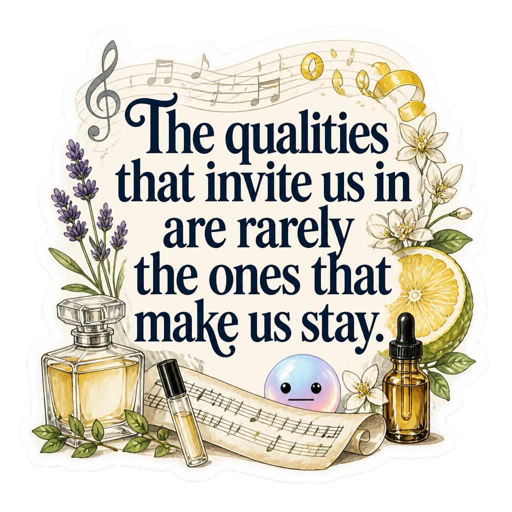 The qualities that invite us in are rarely the ones that make us stay.