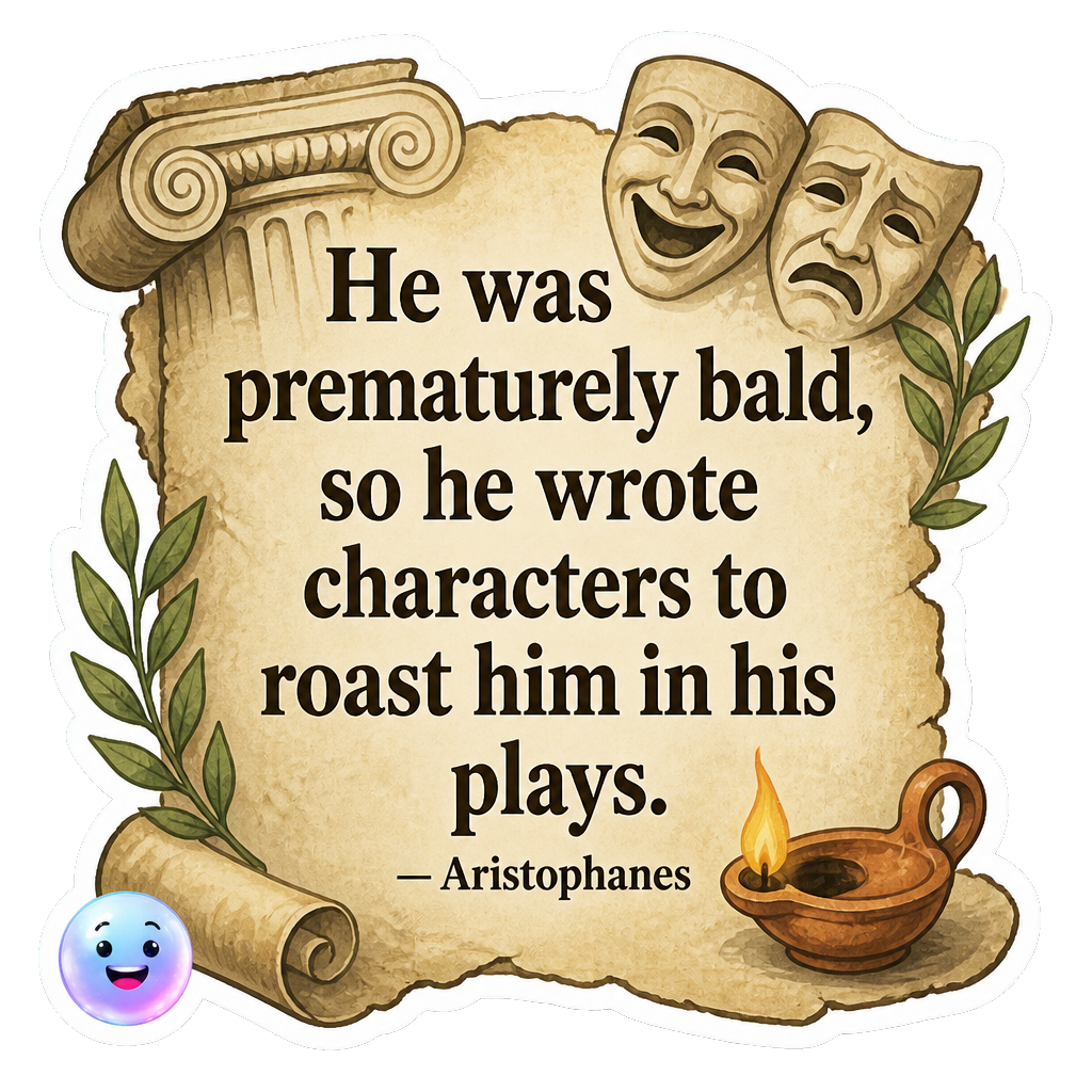 He was prematurely bald, so he wrote characters to roast him in his plays.