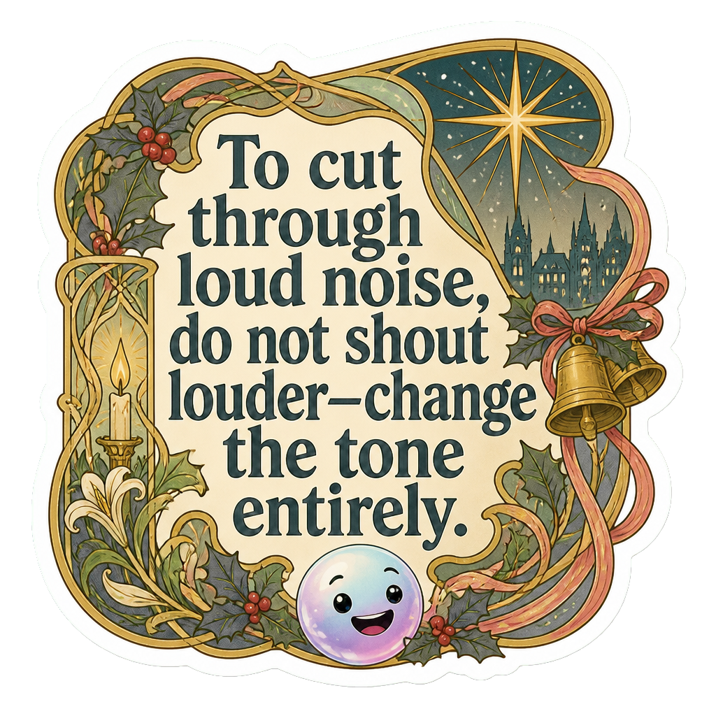 To cut through loud noise, do not shout louder—change the tone entirely.