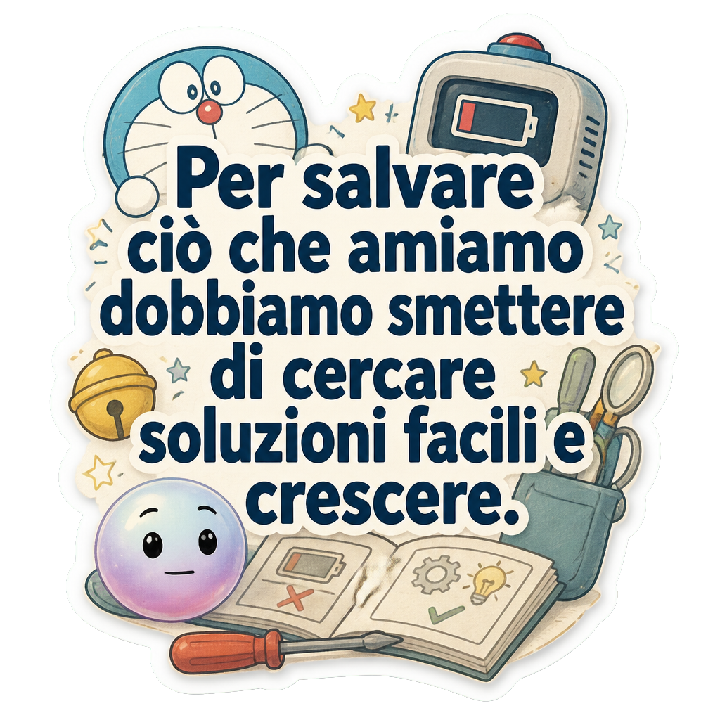 Per salvare ciò che amiamo dobbiamo smettere di cercare soluzioni facili e crescere.