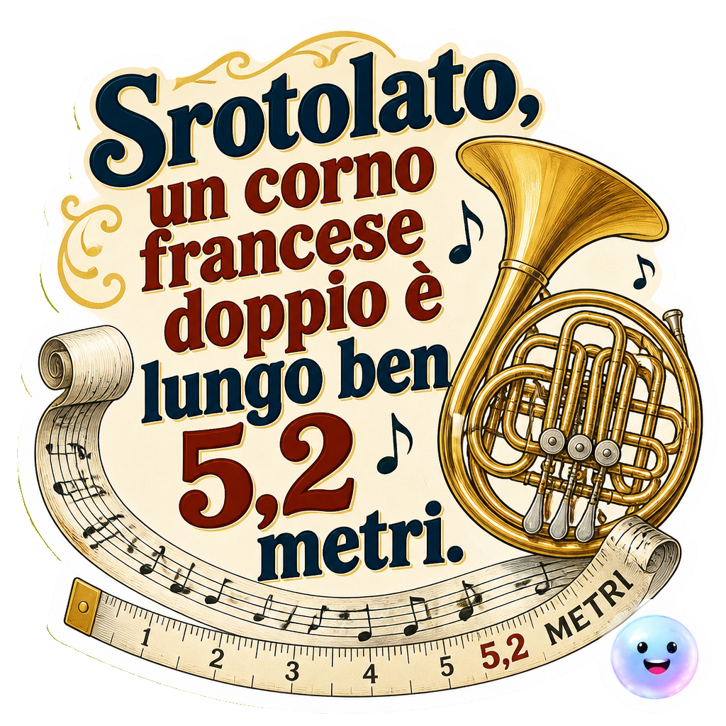 Srotolato, un corno francese doppio è lungo ben 5,2 metri.