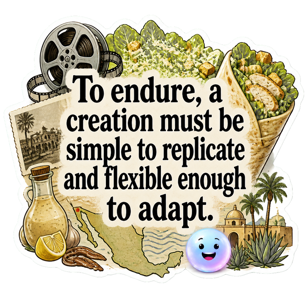 To endure, a creation must be simple to replicate and flexible enough to adapt.