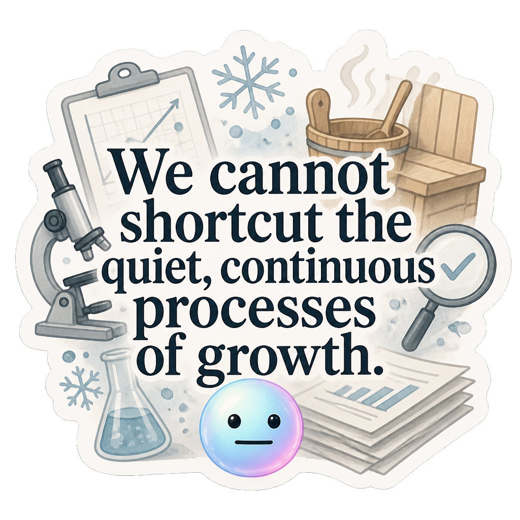 We cannot shortcut the quiet, continuous processes of growth.