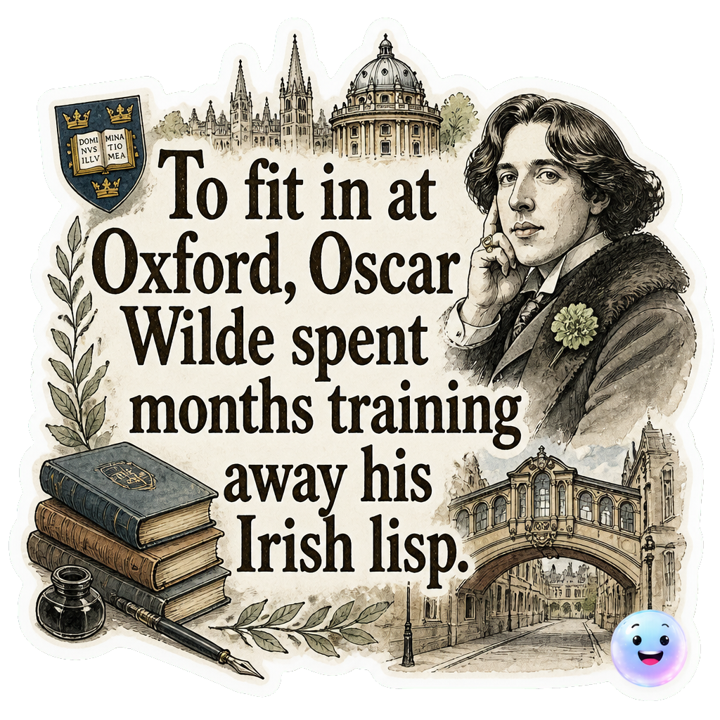 To fit in at Oxford, Oscar Wilde spent months training away his Irish lisp.