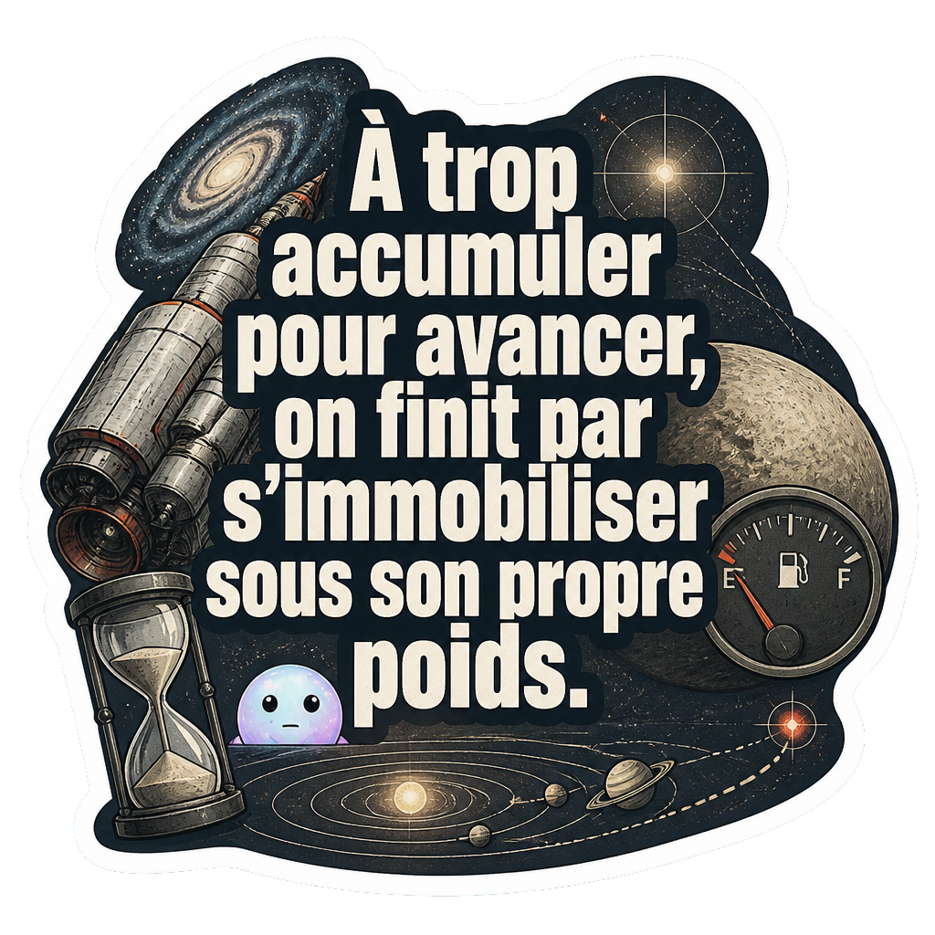 À trop accumuler pour avancer, on finit par s'immobiliser sous son propre poids.