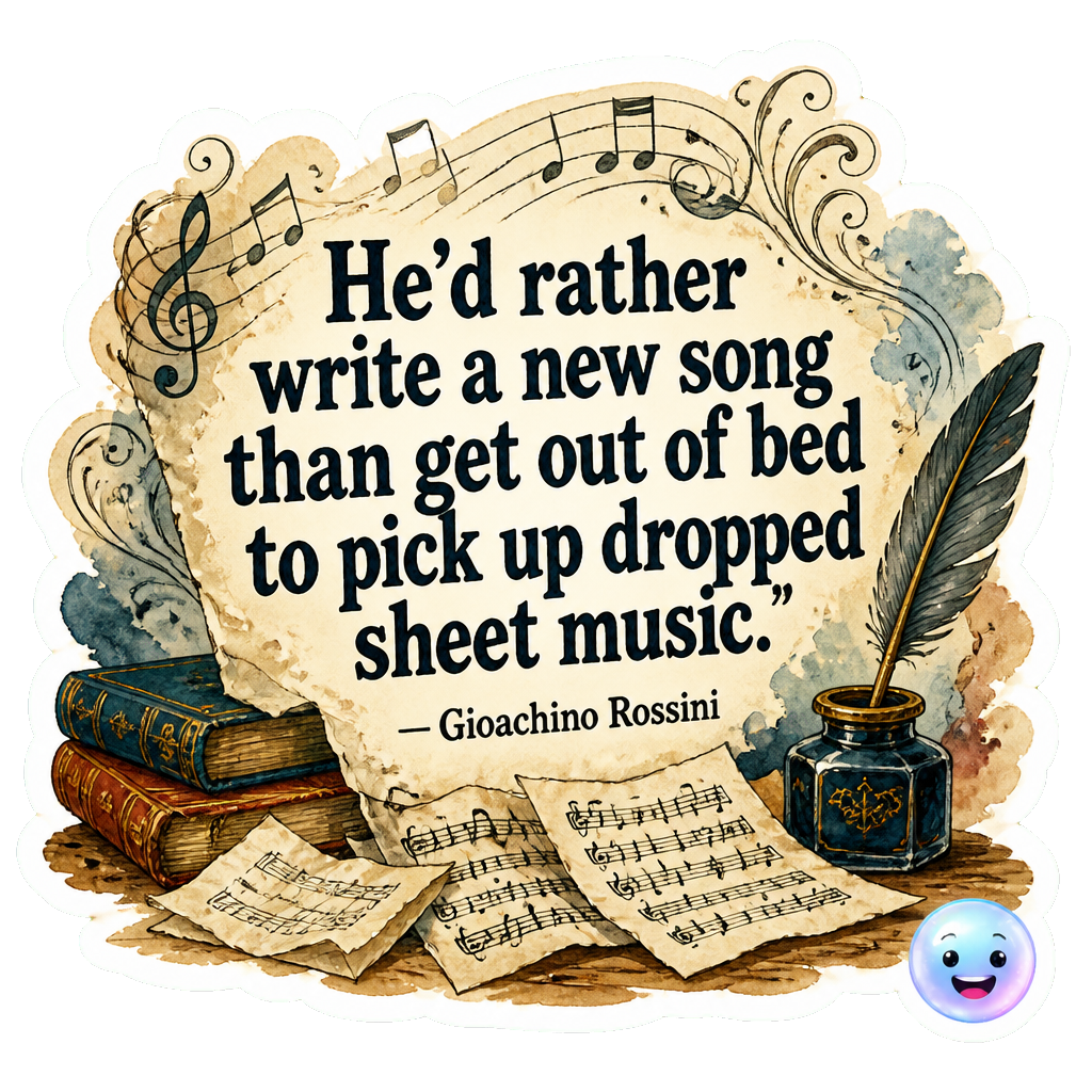 He’d rather write a new song than get out of bed to pick up dropped sheet music.