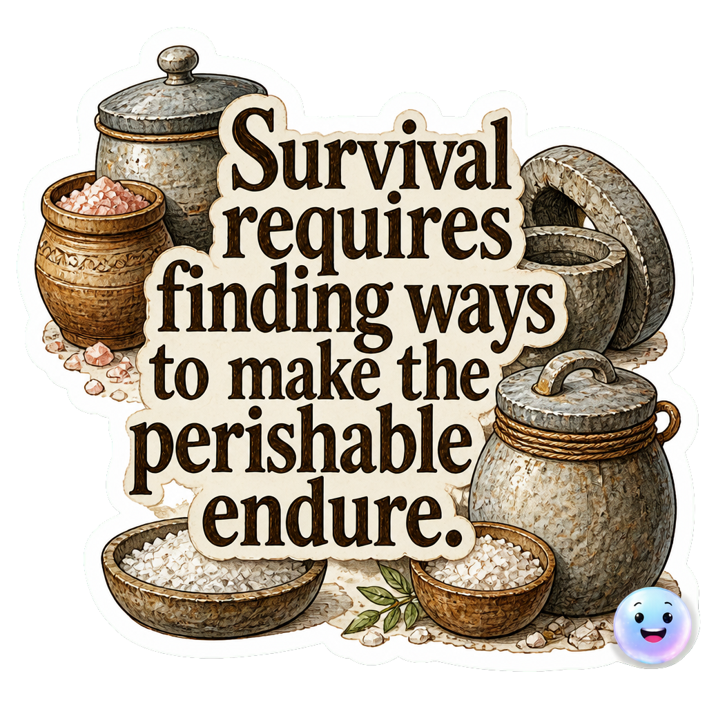 Survival requires finding ways to make the perishable endure.