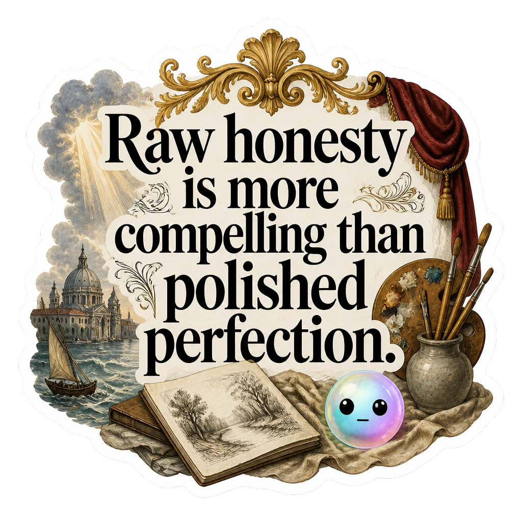 Raw honesty is more compelling than polished perfection.