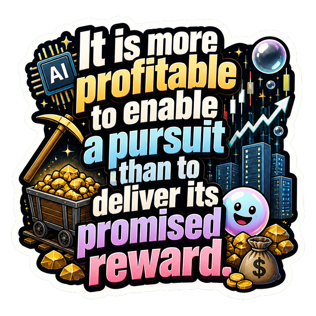 It is more profitable to enable a pursuit than to deliver its promised reward.
