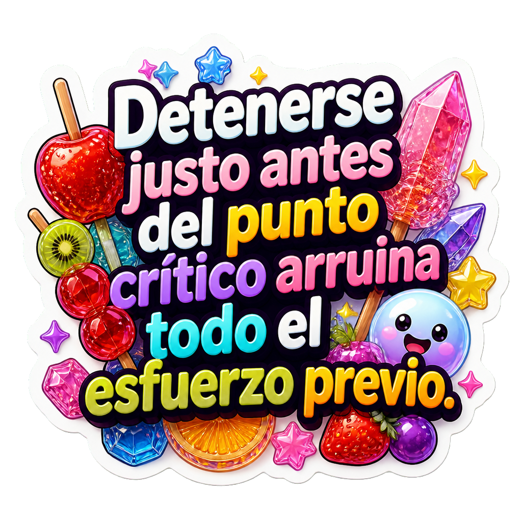 Detenerse justo antes del punto crítico arruina todo el esfuerzo previo.