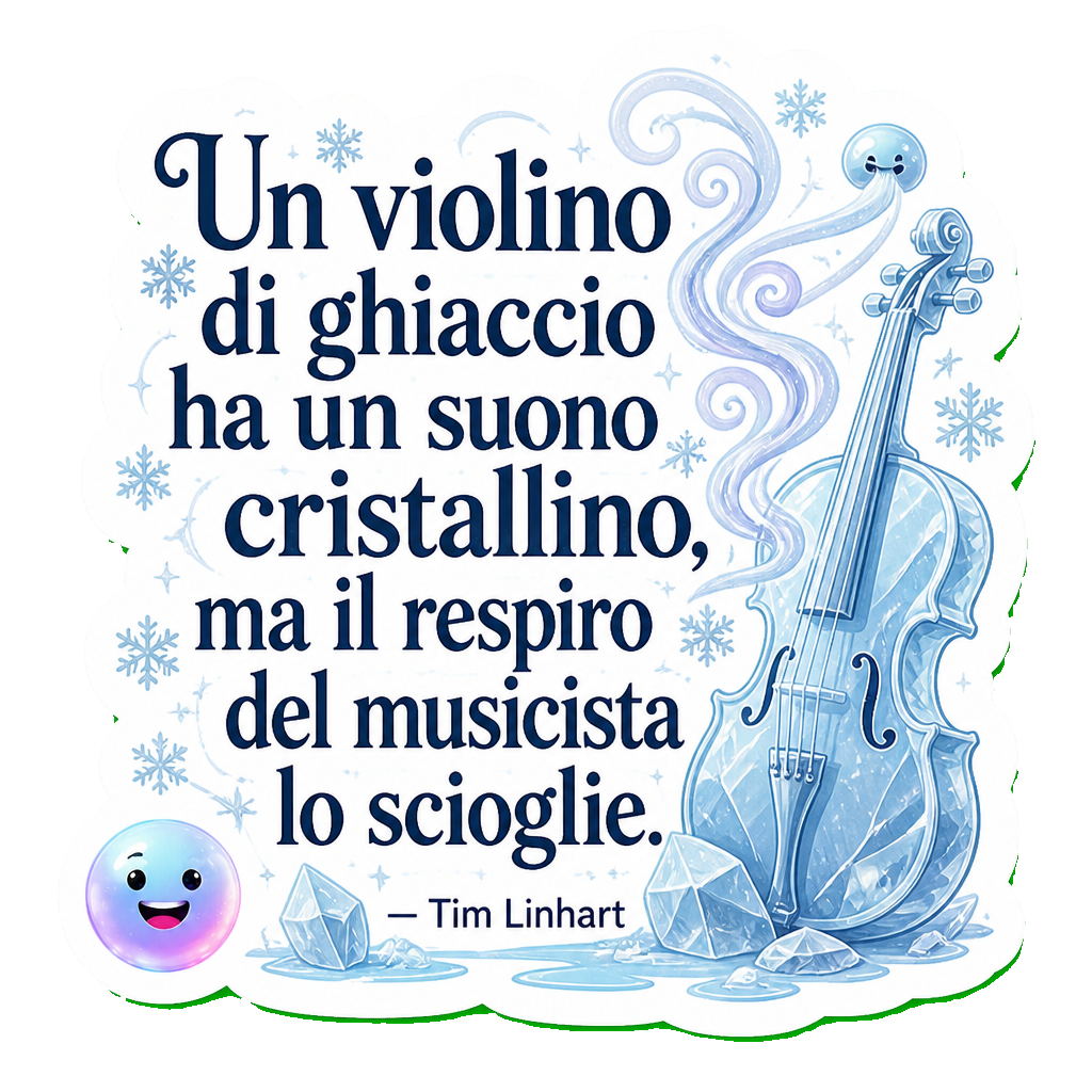 Un violino di ghiaccio ha un suono cristallino, ma il respiro del musicista lo scioglie.