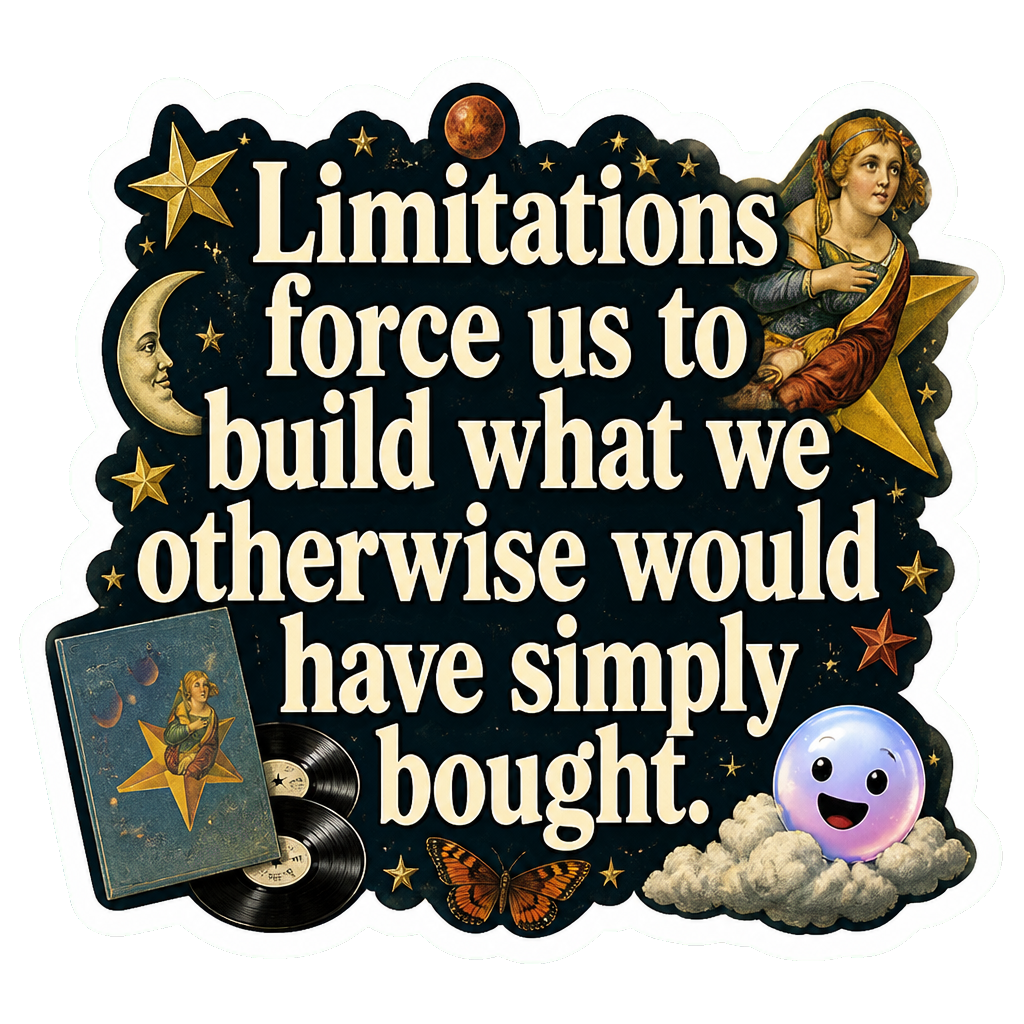 Limitations force us to build what we otherwise would have simply bought.