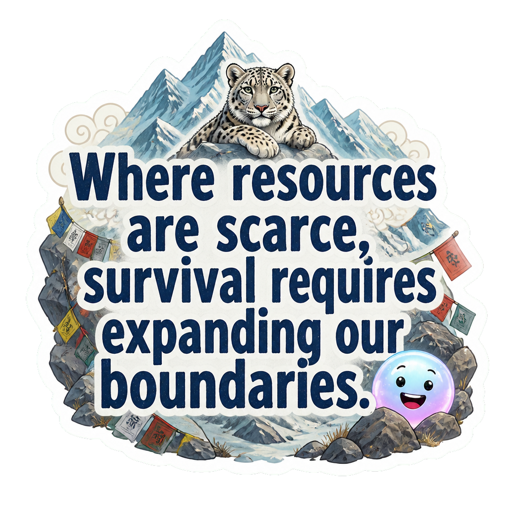 Where resources are scarce, survival requires expanding our boundaries.