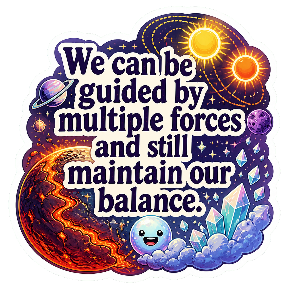 We can be guided by multiple forces and still maintain our balance.