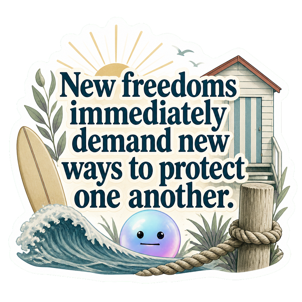 New freedoms immediately demand new ways to protect one another.